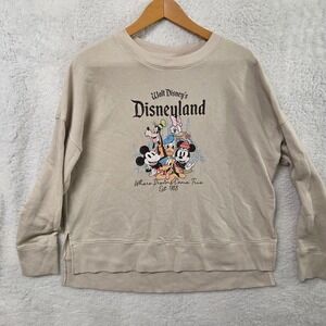 Time and Tru Beige "Disneyland" Graphic Crewneck Sweatshirt
